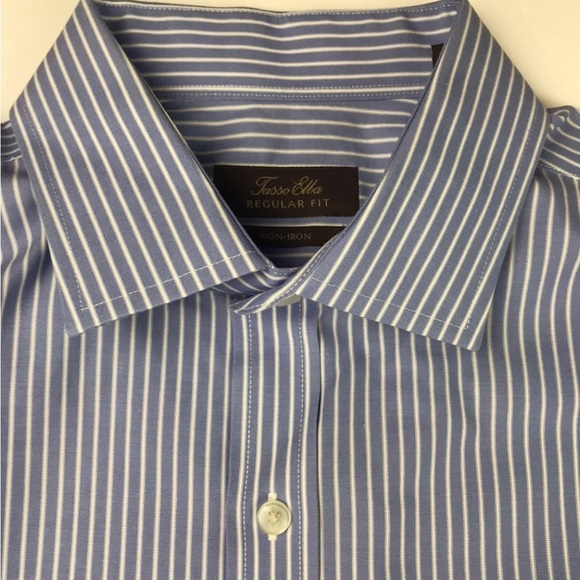 Tasso Elba Dress Shirt Long Sleeves Sz L pre owned good condition Cotton - Picture 10 of 12